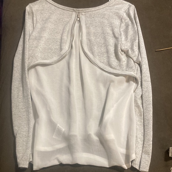 Miss Me long sleeve blouse silver and white - Picture 2 of 4